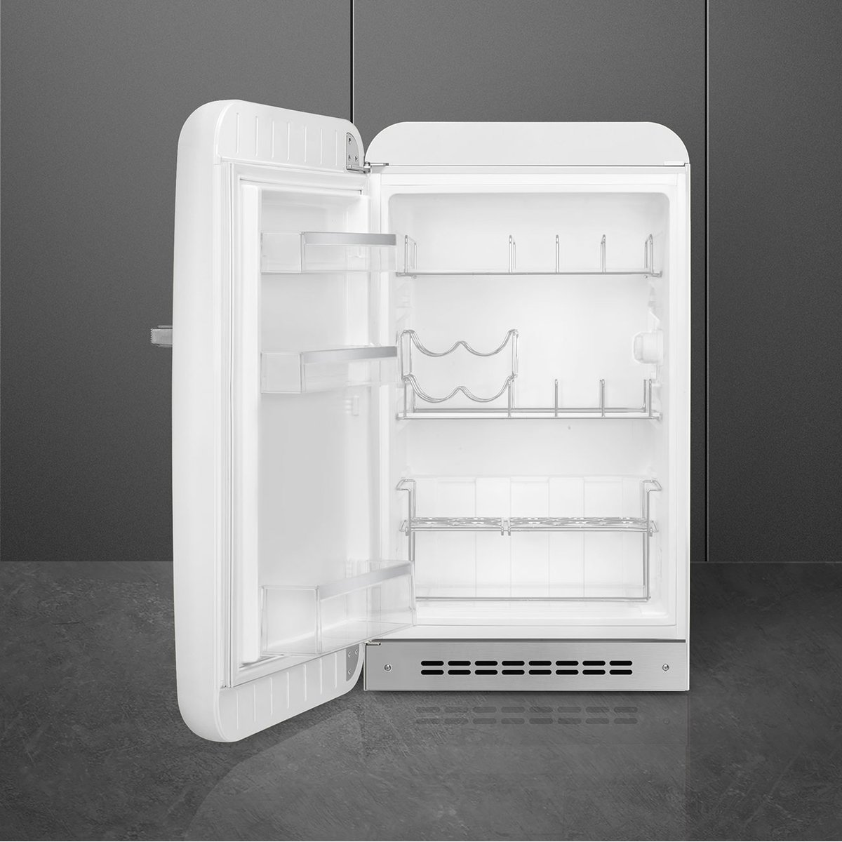 Mini réfrigérateur happy bar 1 porte poignée à droite FAB10 blanc brillant, SMEG