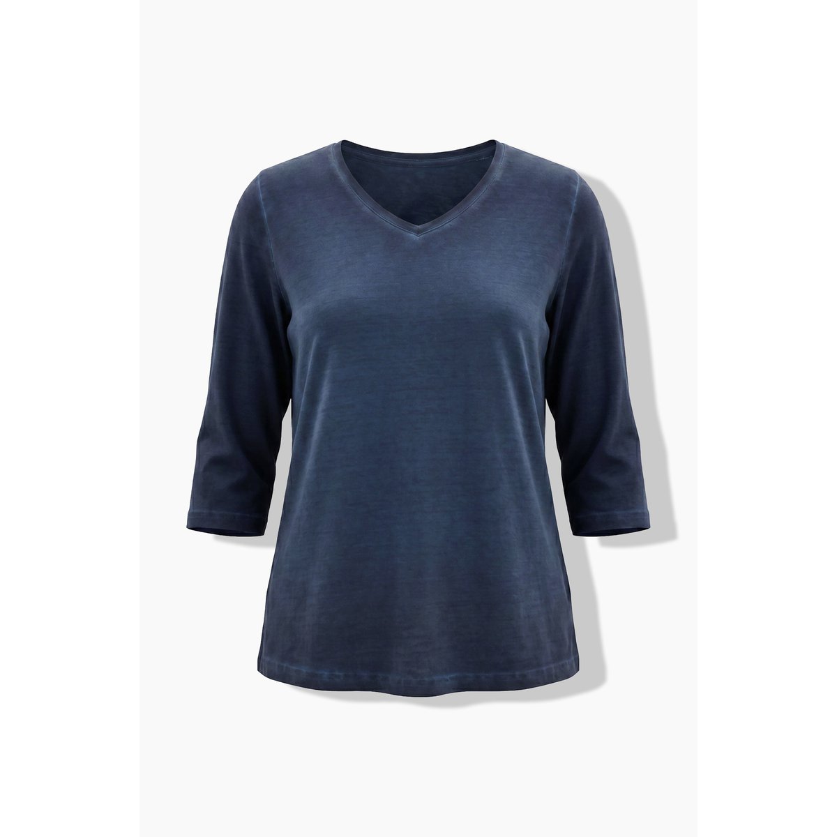 T-shirt coupe Classic Fit, coutures claires marine, ULLA POPKEN