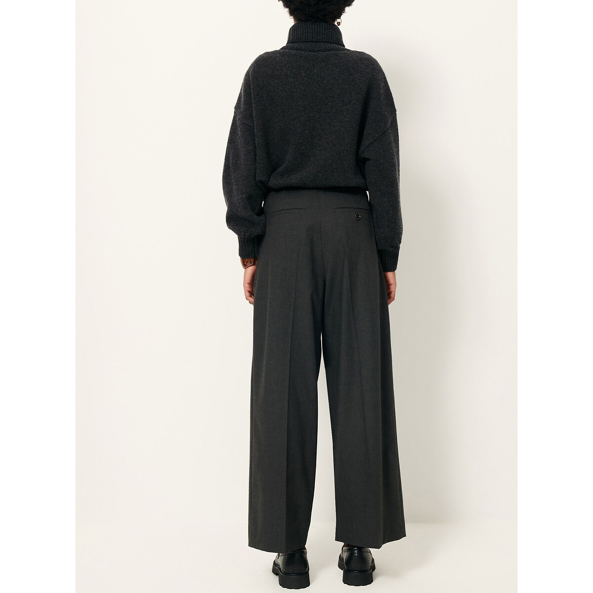 Hojiki Straight Trousers grey, SESSUN