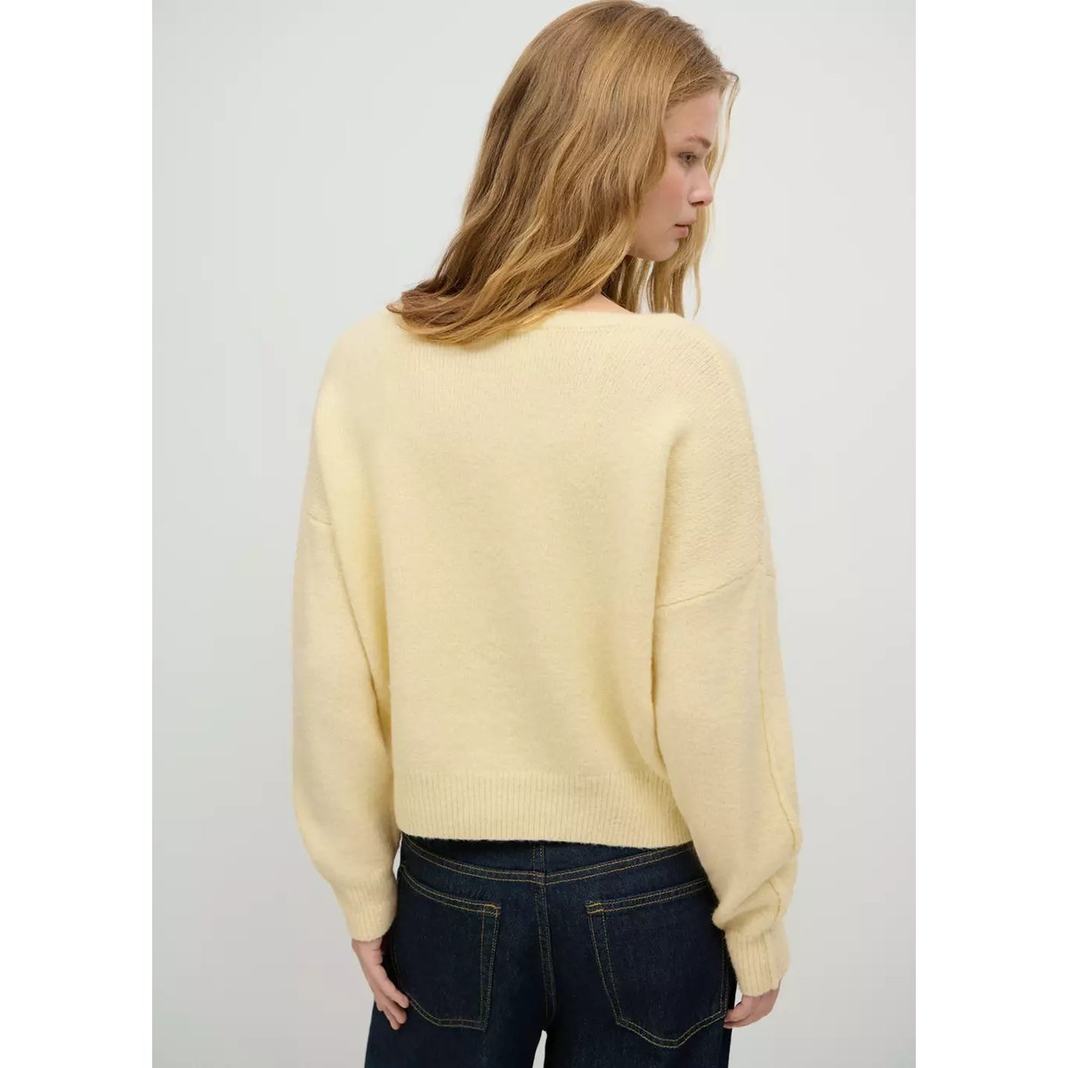 Pull détail coutures jaune, MANGO TEEN