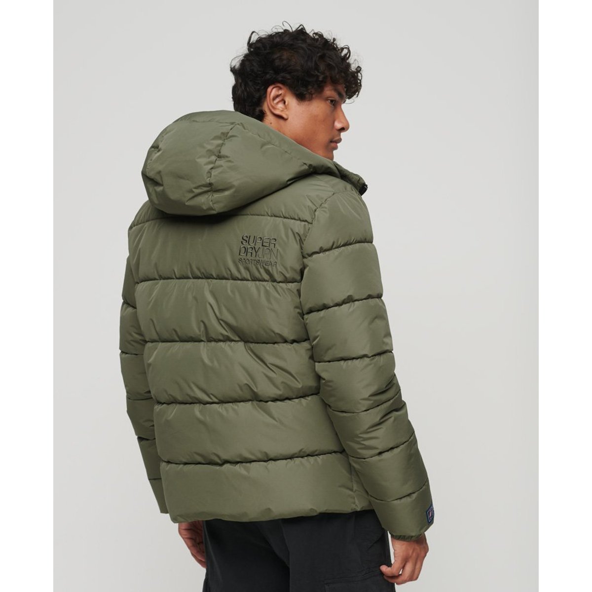 Doudoune à capuche Sports vert olive poudré, SUPERDRY