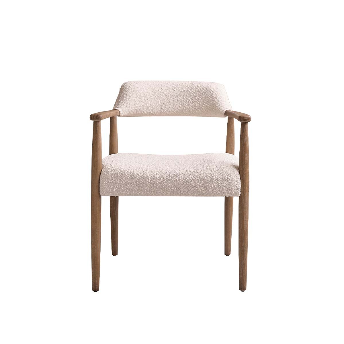 Chaise en chêne massif et bouclette LUISA ecru, BERAH GETAH