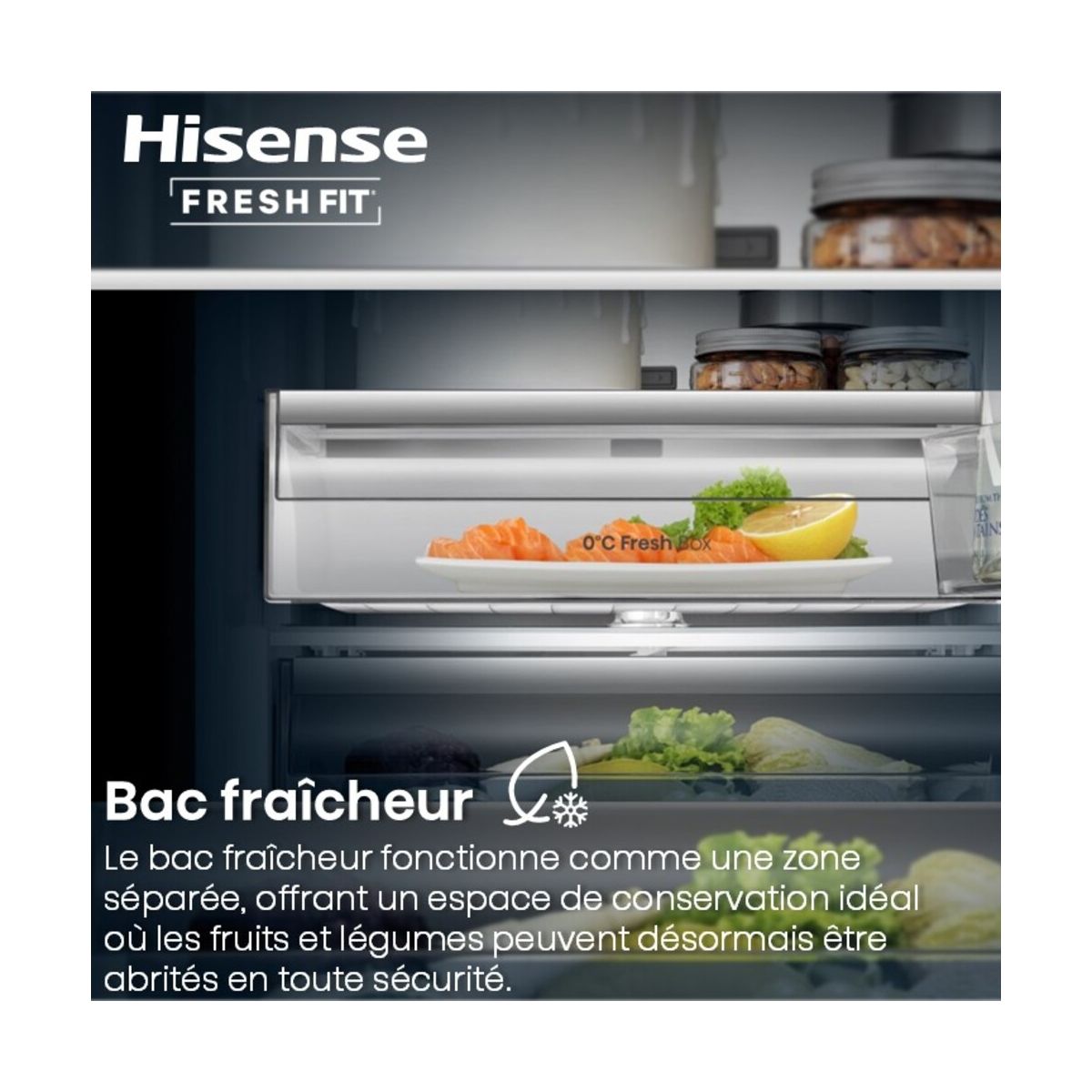 Réfrigérateur combiné RB3K330SAIC FreshFit couleur unique, HISENSE