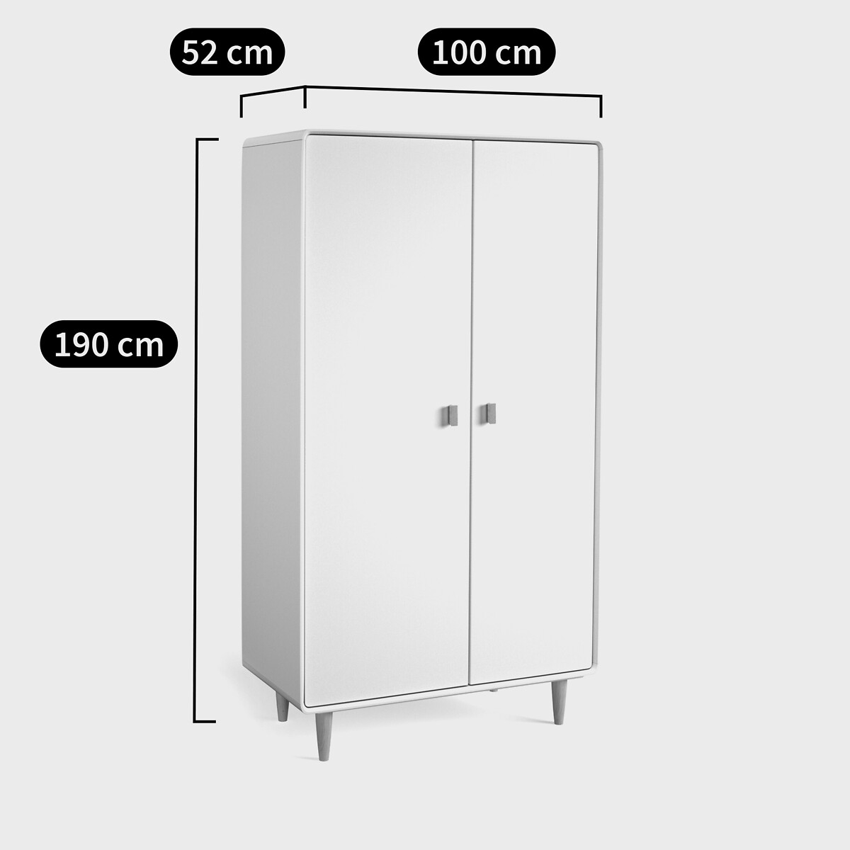 Armoire 2 portes, Jimi blanc, LA REDOUTE INTERIEURS