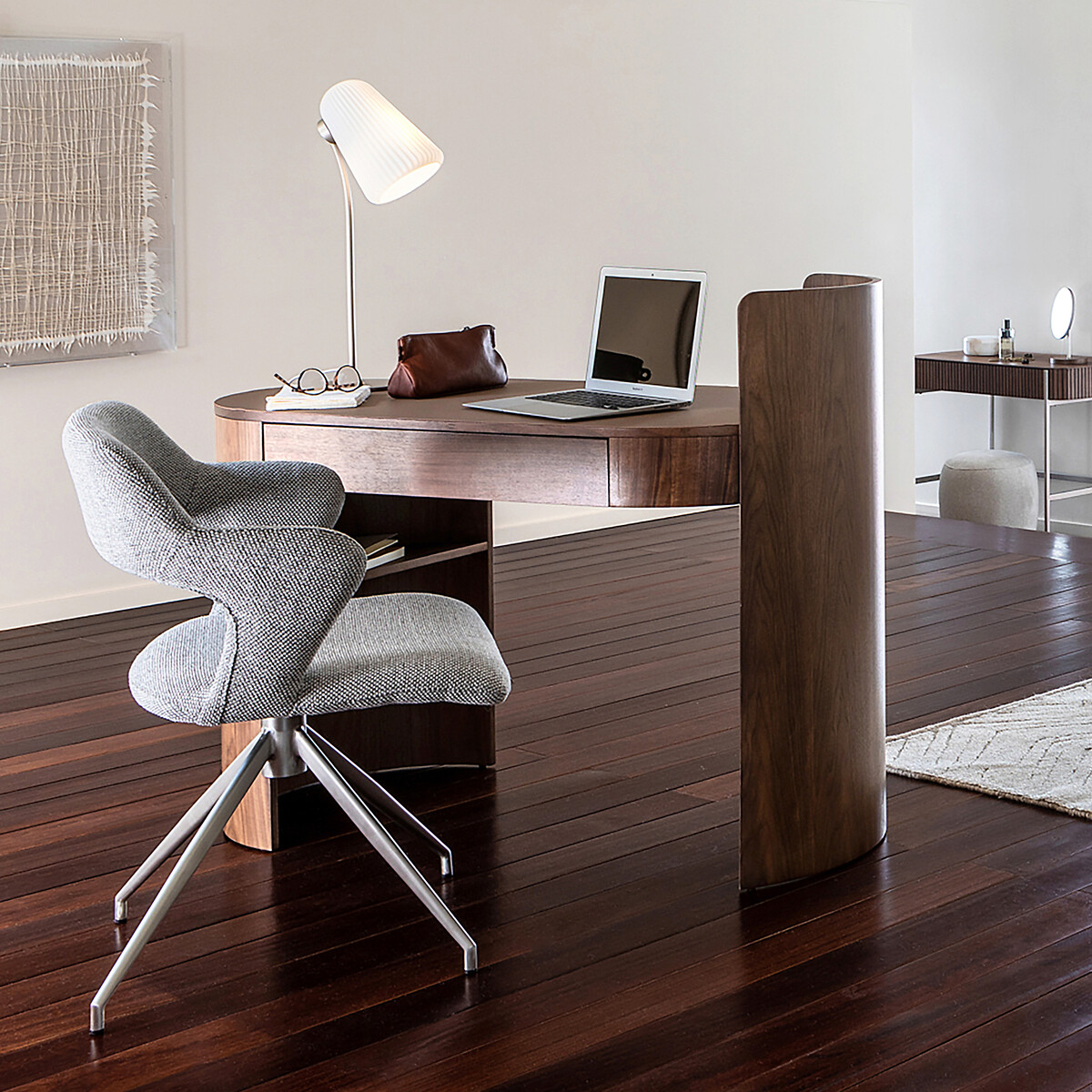 Fauteuil de table pivotant Asyar gris argent, AM.PM