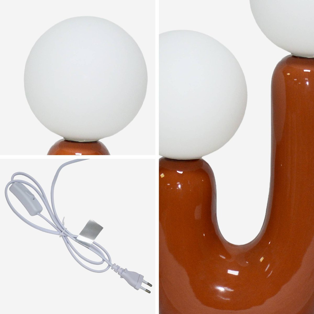 Lampe de table organique céramique et verre H 31cm DEVA bleu, SWEEEK