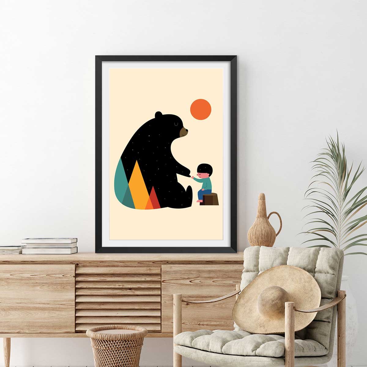 Affiche enfant promesse affiche + cadre en bois - noir, HEXOA