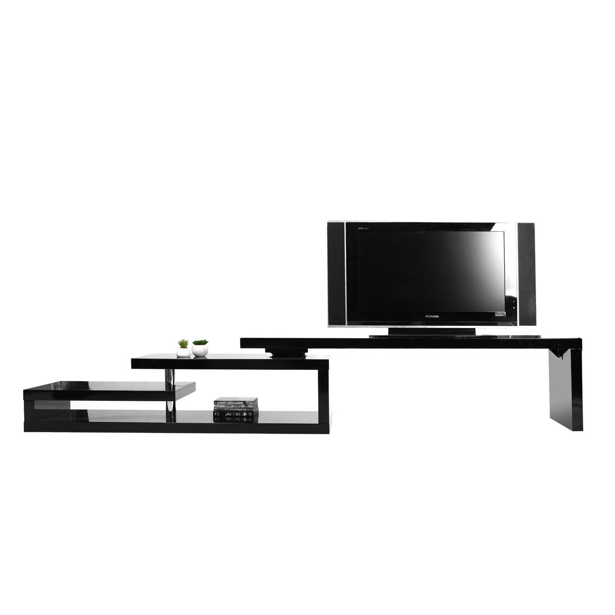 Meuble TV design pivotant L255 MAX V2 blanc, MILIBOO
