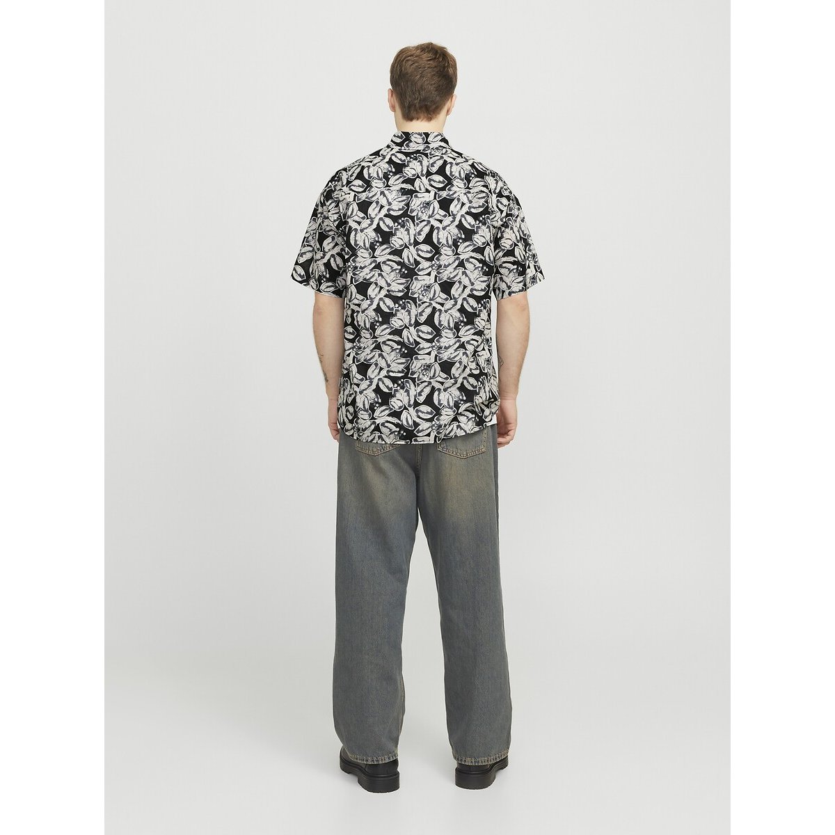 Bedrukt hemd in katoen zwart, JACK & JONES
