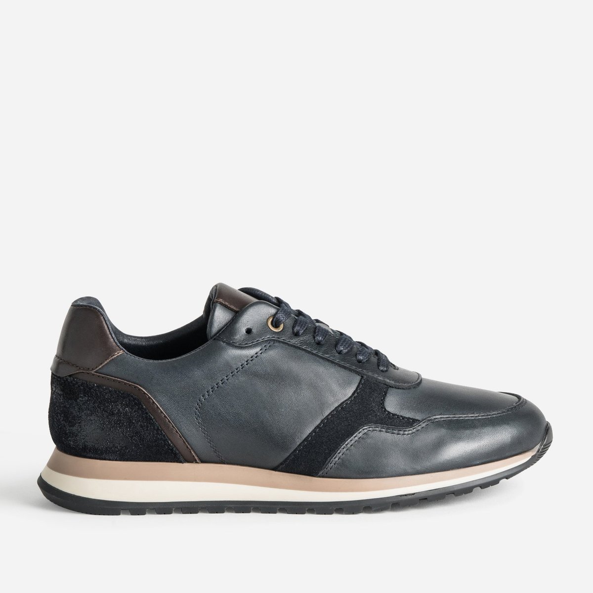 Basket en cuir PETRO marine, ERAM