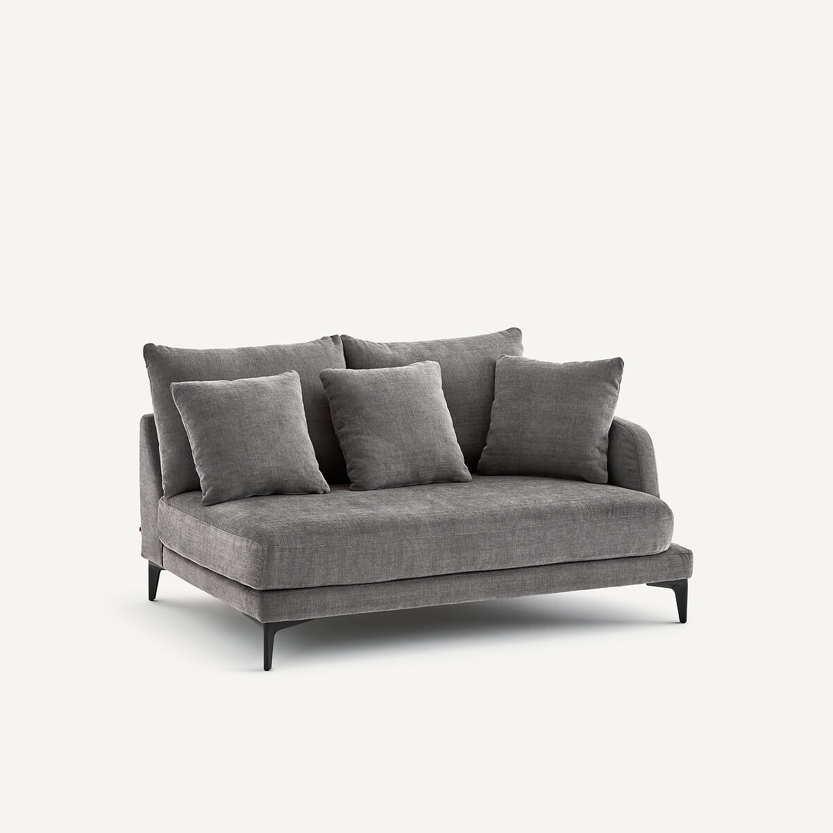 Demi-canapé 2 places en polyester et coton, MODERNISTE gris stone, EMMANUEL GALLINA X AM.PM