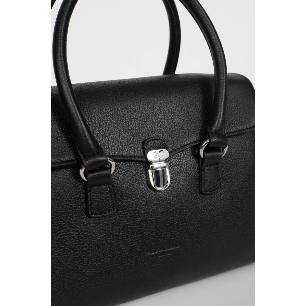 Sac porté main 2 poignées  AURORE noir, HEXAGONA