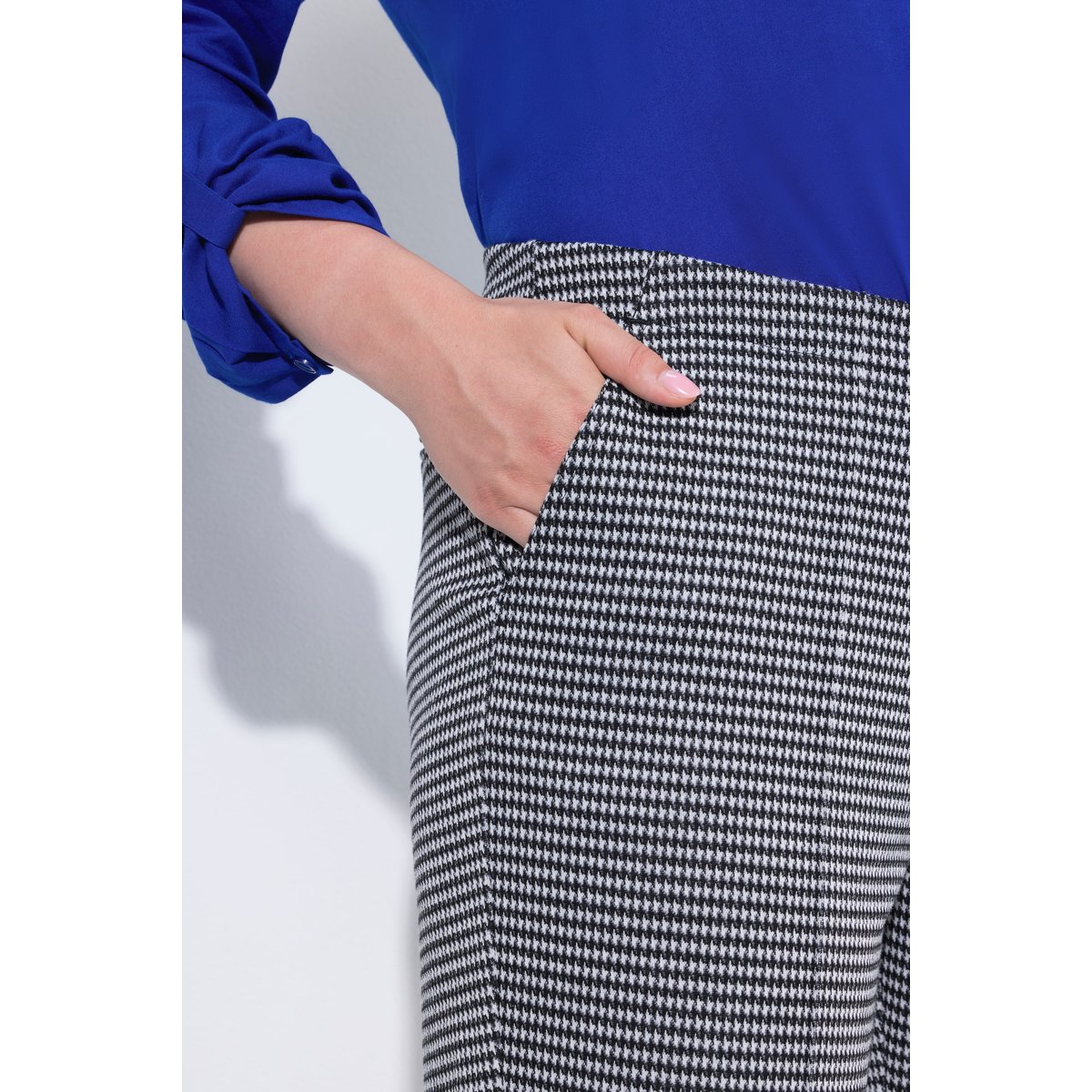 Pantalon jacquard à taille élastique noir, ULLA POPKEN