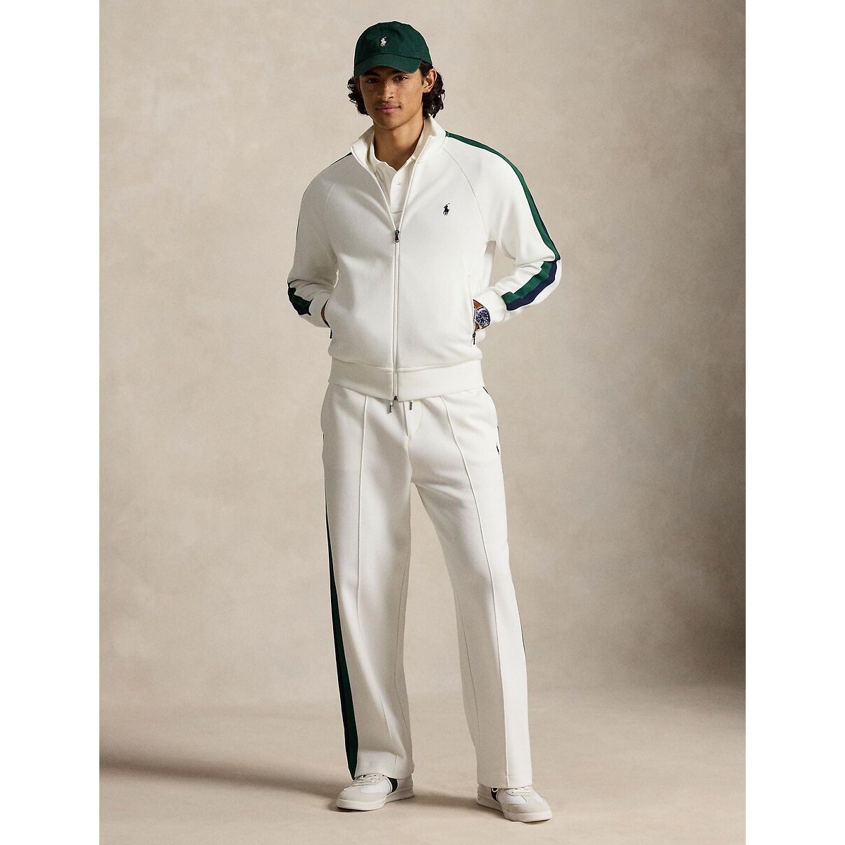 Sweater met opstaande kraag en rits wit, POLO RALPH LAUREN