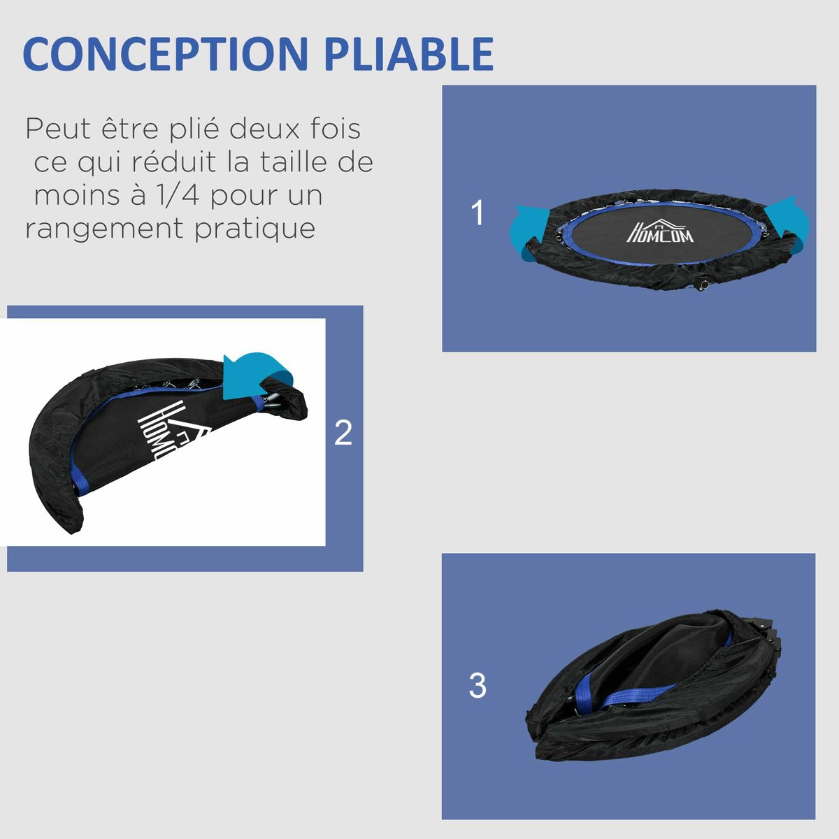 Trampoline de fitness PP Noir bleu, HOMCOM