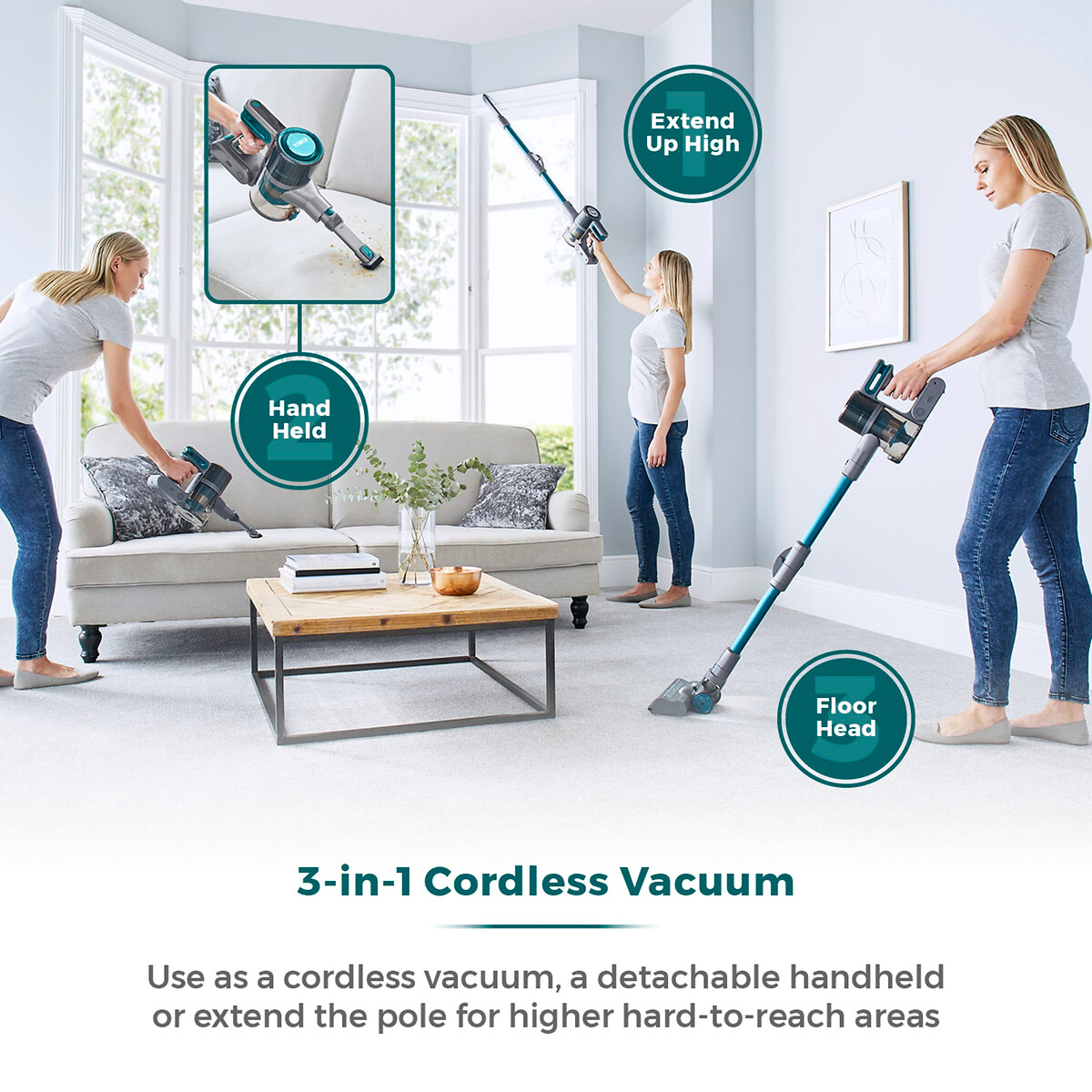 VL80 Flexi Pet Cordless Anti Tangle Vacuum - T513011 teal, TOWER