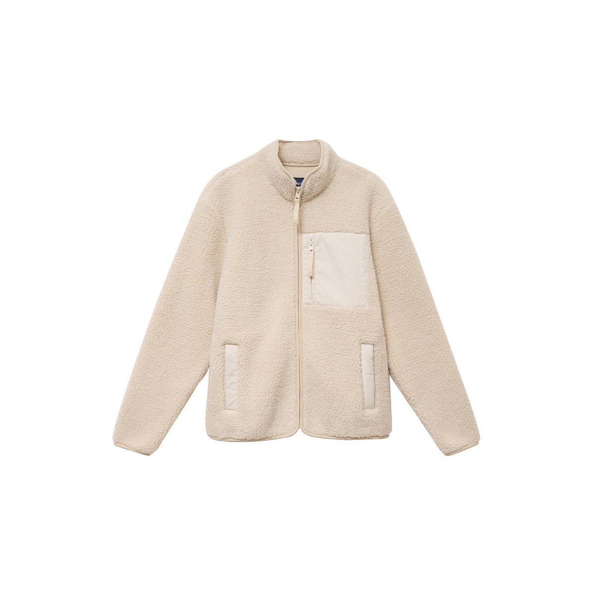 Veste droite sherpa col montant sable, BONOBO