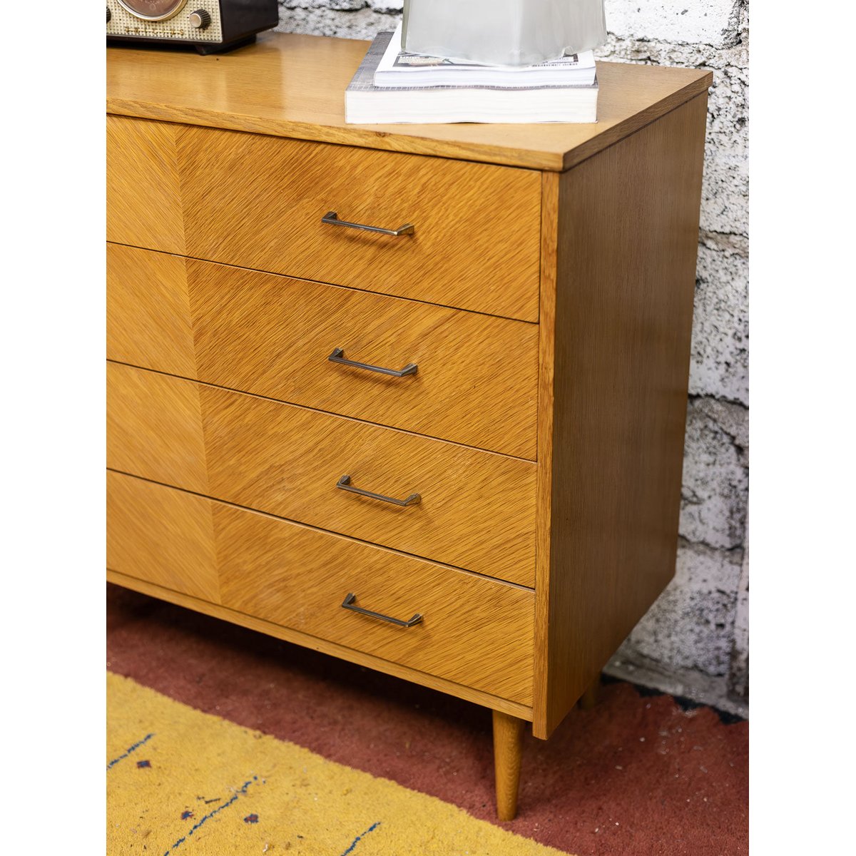 Superbe commode scandinave Olga N°1131 - Bon état bois clair, DEBONGOUT