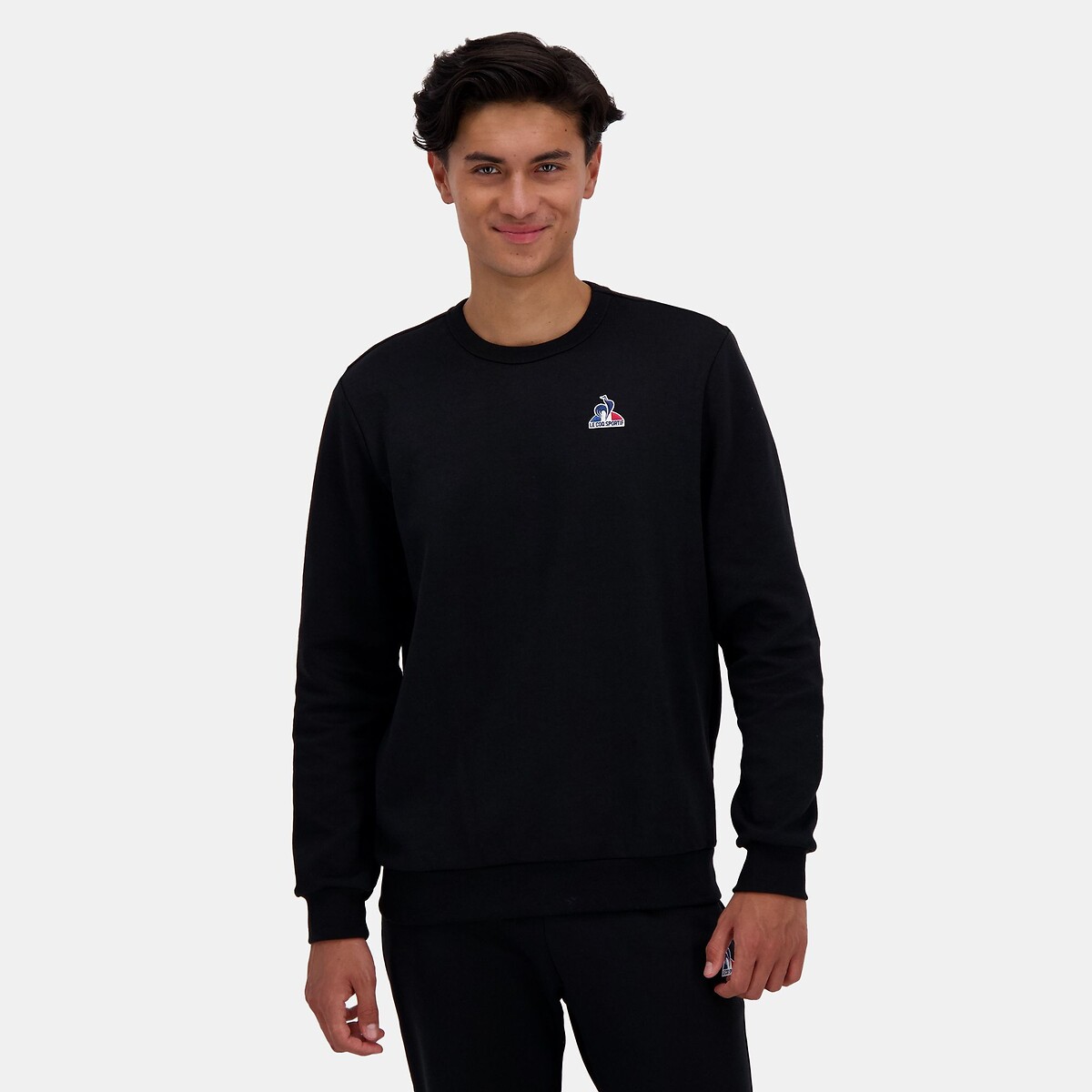 Sweat col rond essentiel noir, LE COQ SPORTIF