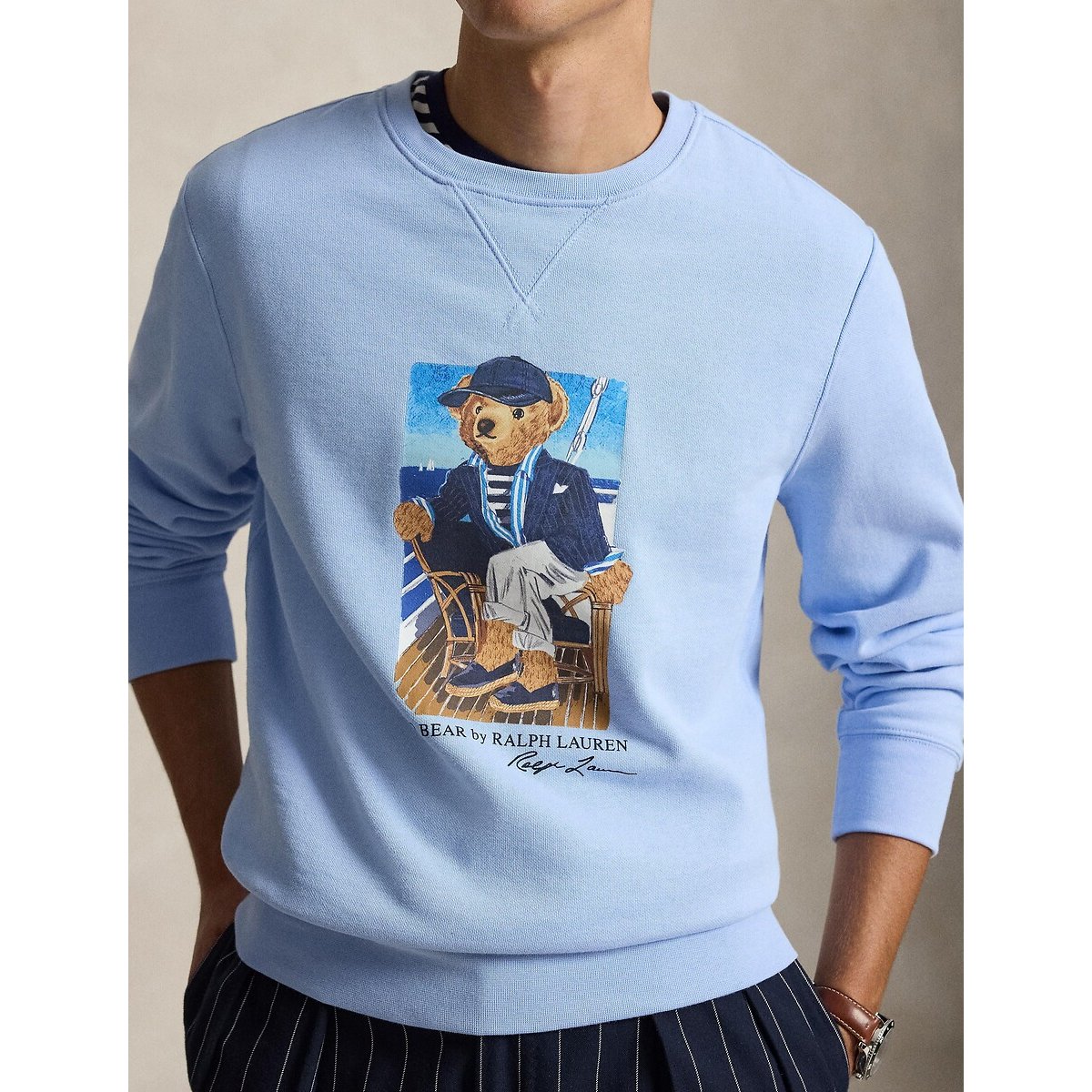 Polo Bear trui in molton lichtblauw, POLO RALPH LAUREN