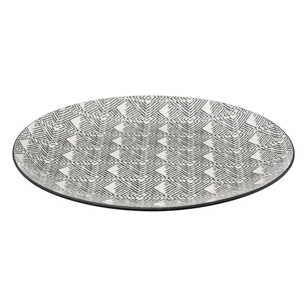Service de table 18 pièces en porcelaine BOHEMIA noir et blanc, SECRET DE GOURMET