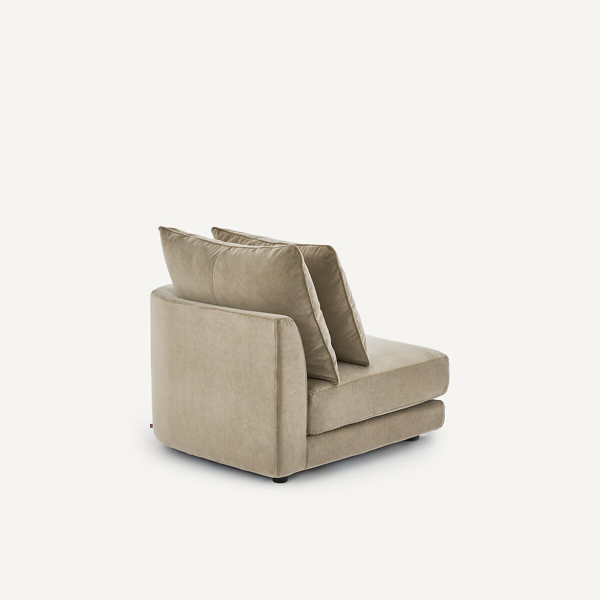 Rechtes, abgerundetes, modulares Halbsofa aus stonewashed-Samt, TIBERIO shiitakegrau, AM.PM