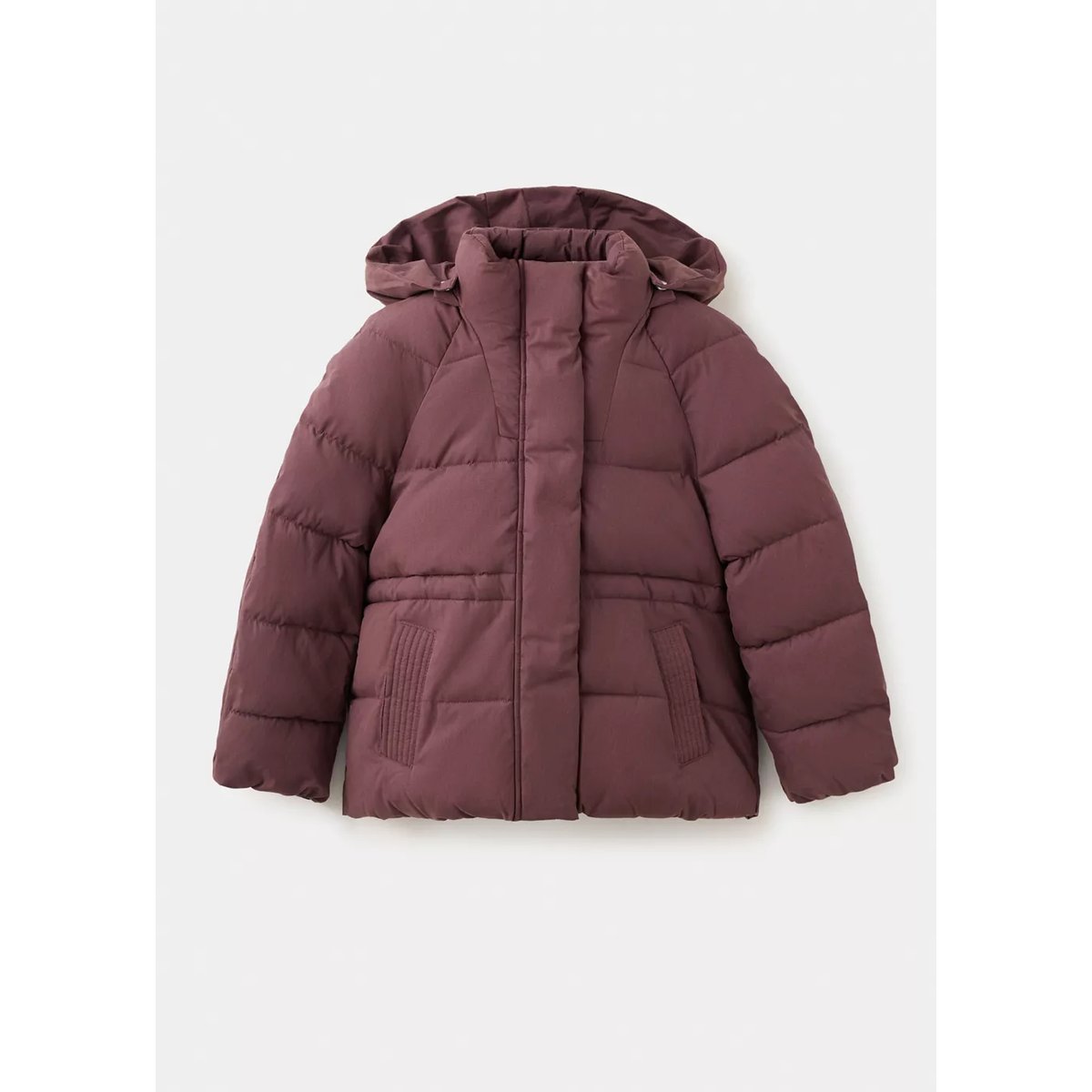 Anorak matelassé à capuche grenat, MANGO KIDS