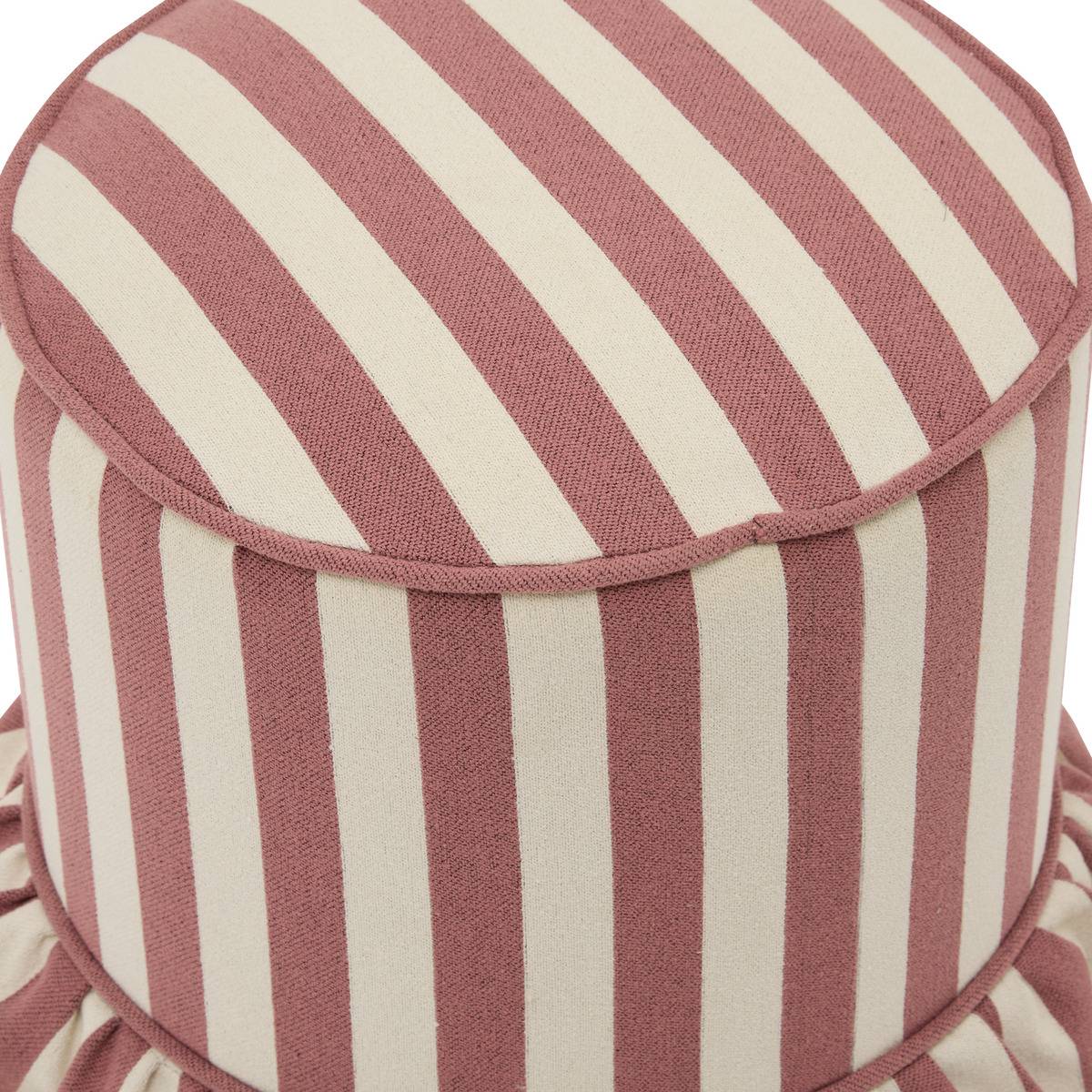 Pouf rond en pin FIORA rose, ATMOSPHERA