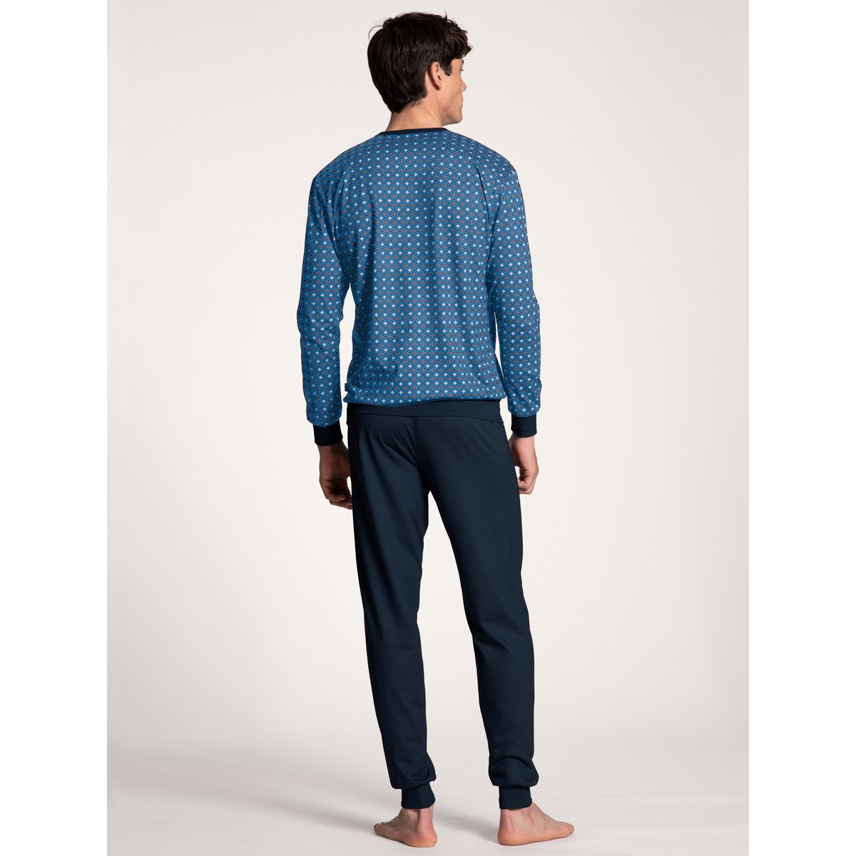 Pyjama avec bords élastiques manches longues Coton NIGHTWEAR XTRA saragossa blue, CALIDA