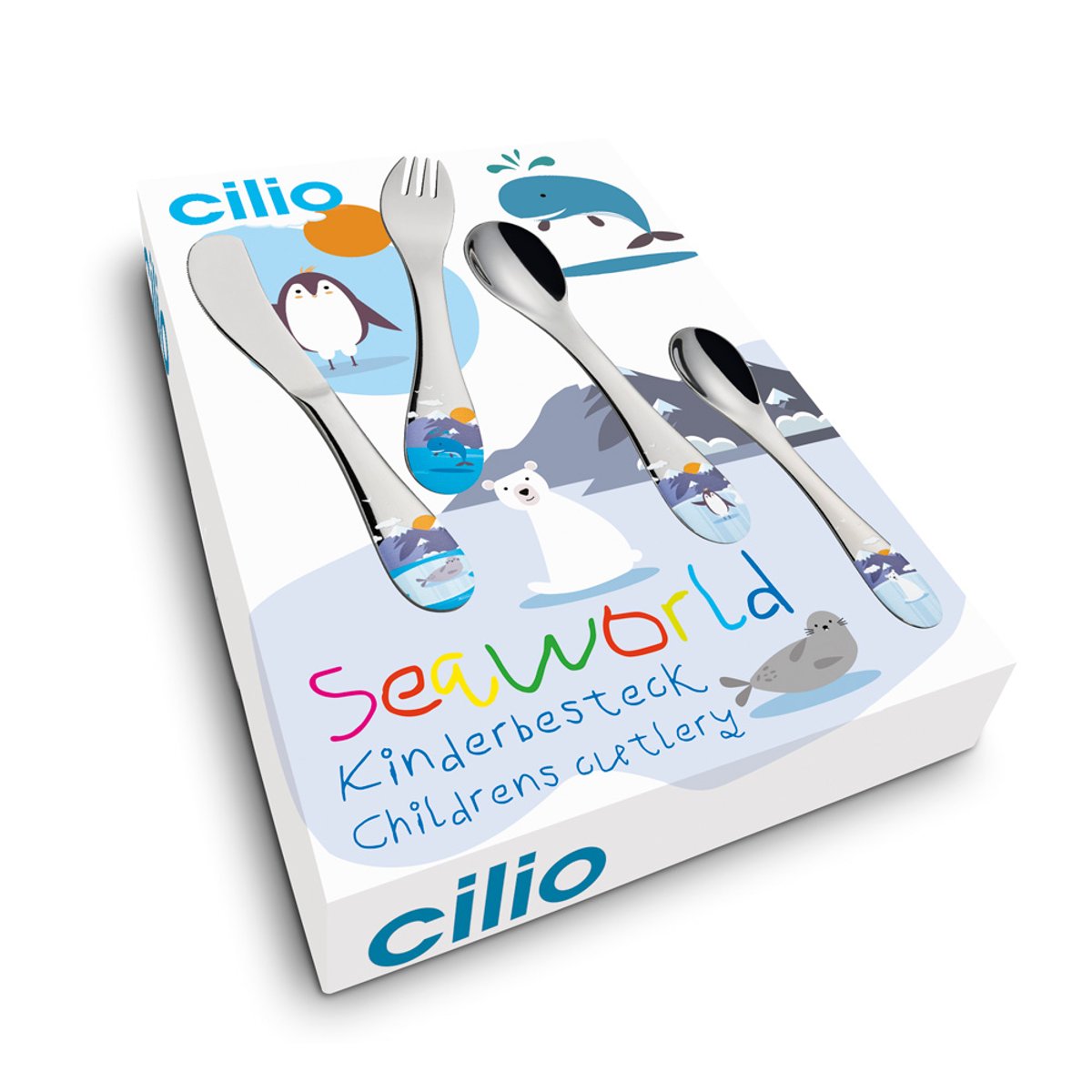 Couverts enfants Seaworld 4 pièces argent / métallique, CILIO