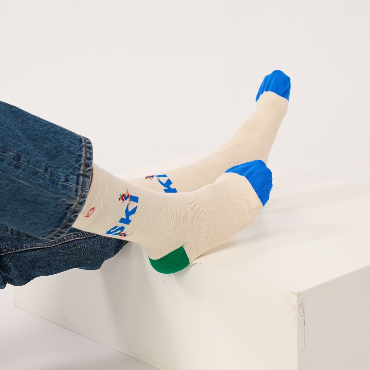 Chaussettes en coton peigné A MOTIFS ecru, BILLYBELT