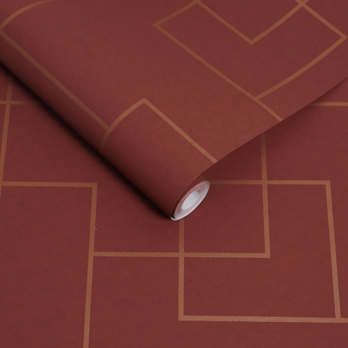 Papier peint Primo Alizarin rouge grenat, doré, GRAHAM ET BROWN