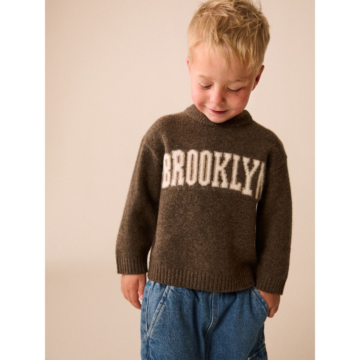 Pull ras du cou en maille brooklyn au chocolat, NEXT