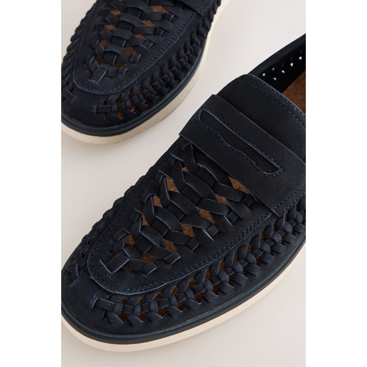 Mocassins tissés bleu marine, NEXT