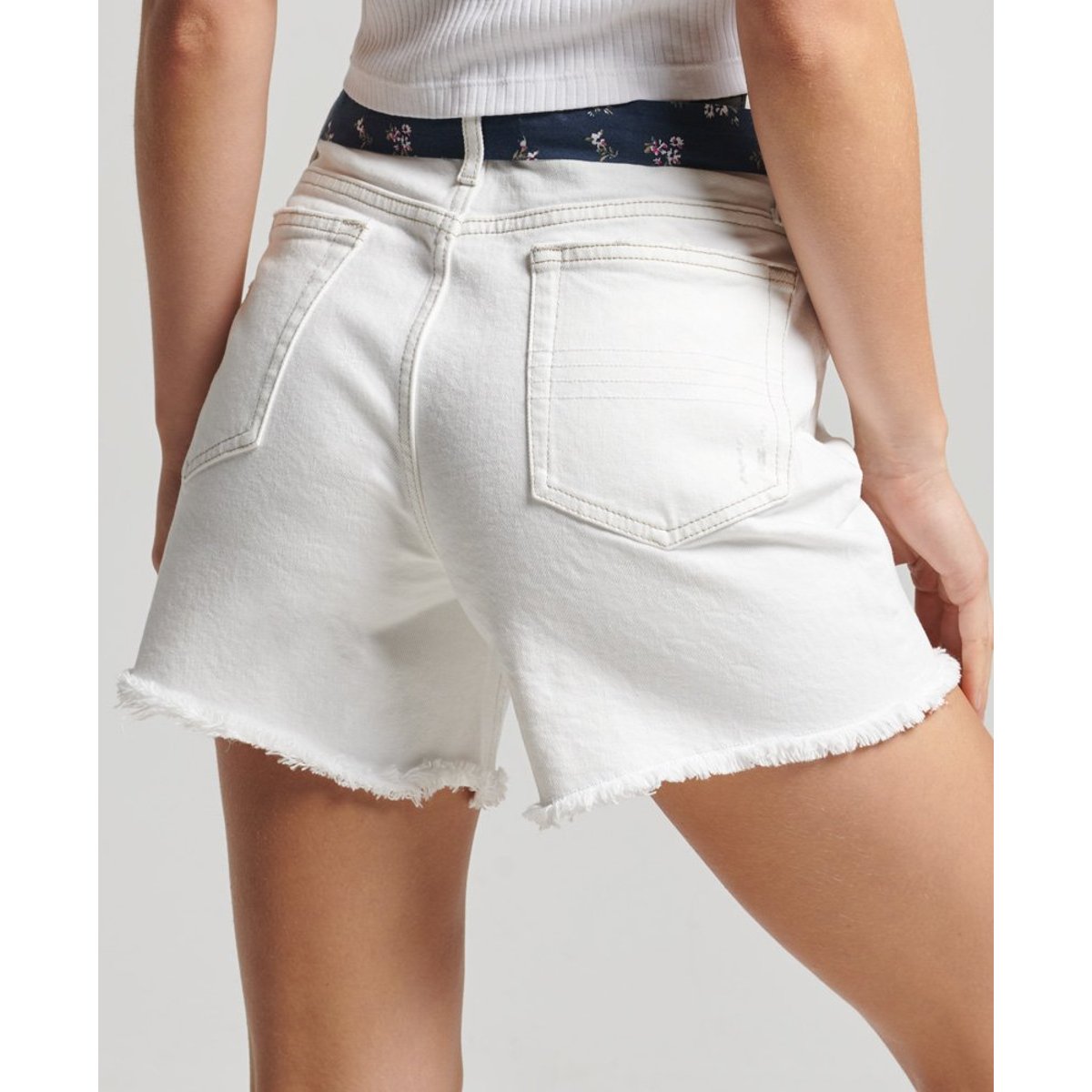 Short slim à taille mi-haute optic, SUPERDRY