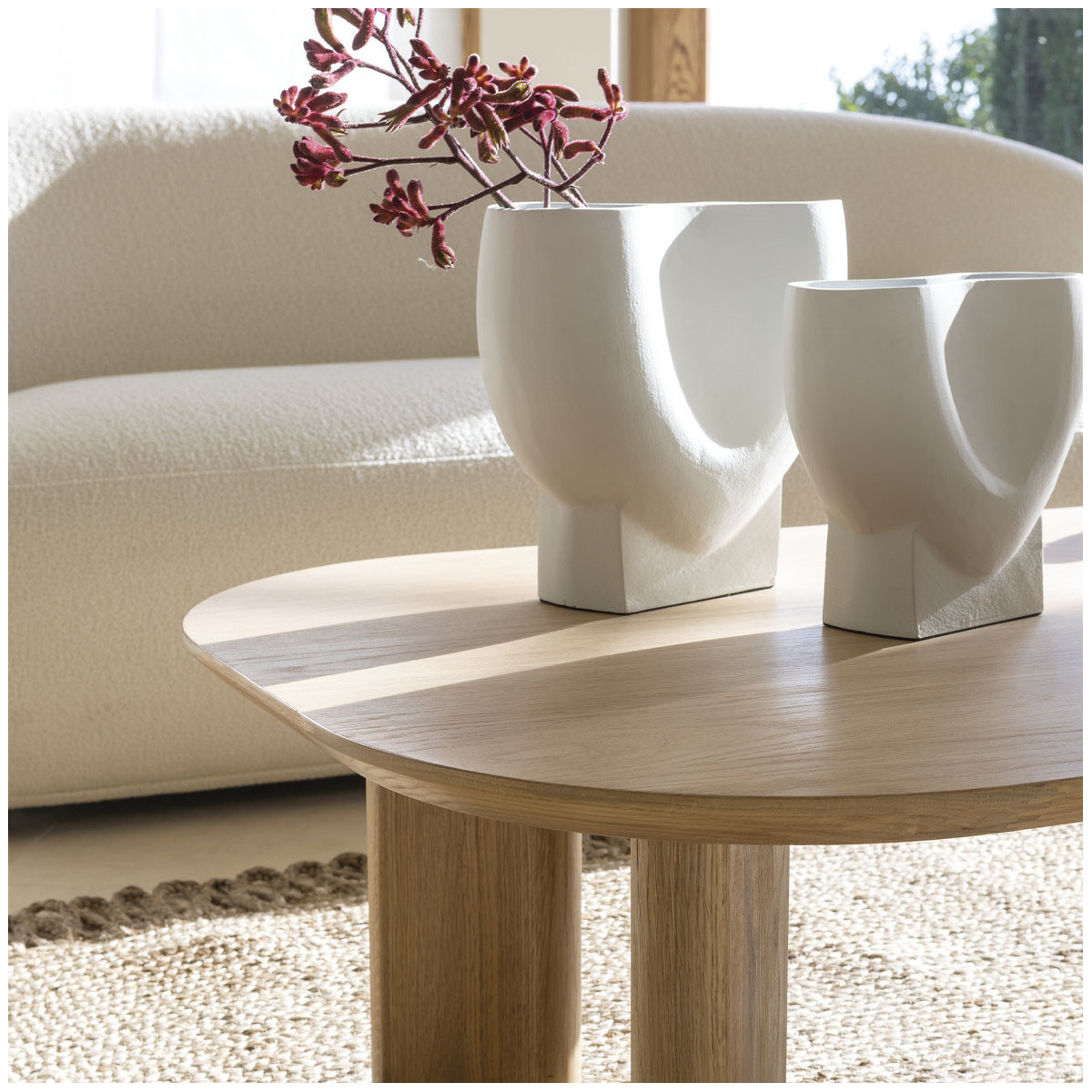 Vase métal 29x11x26 blanc, BLANC D’IVOIRE