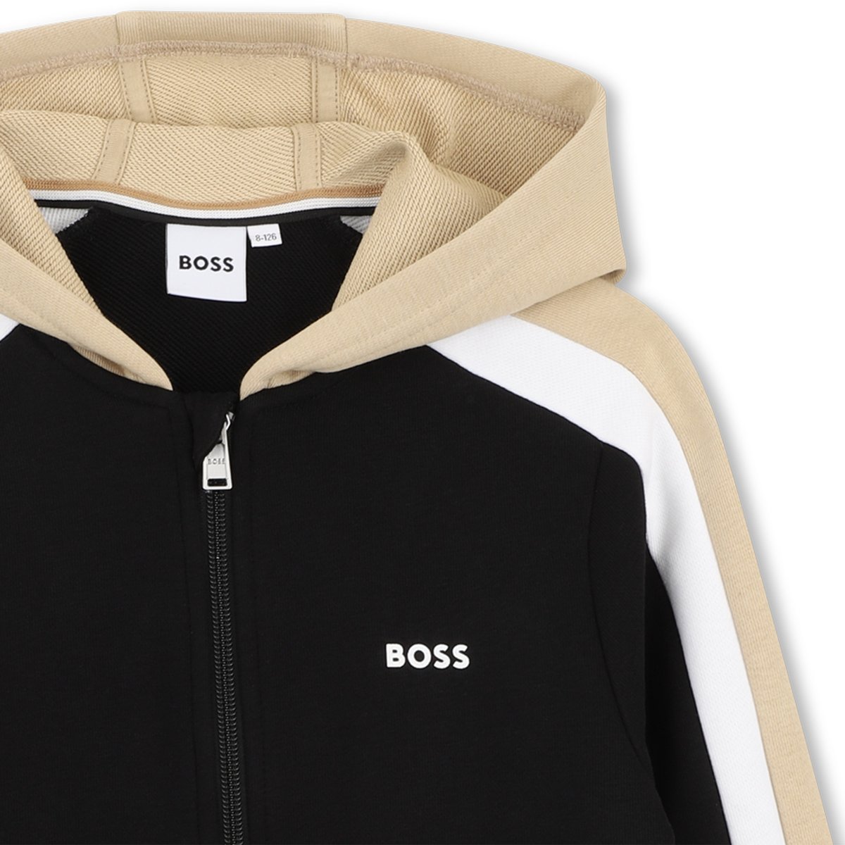 Sweat zippé à capuche black, BOSS KIDSWEAR