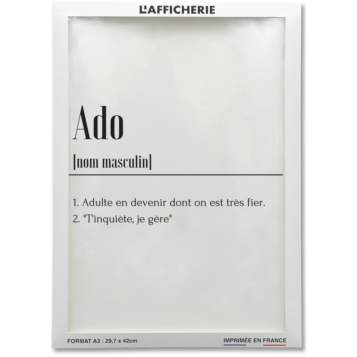 Affiche Définition Ado blanc, L'AFFICHERIE