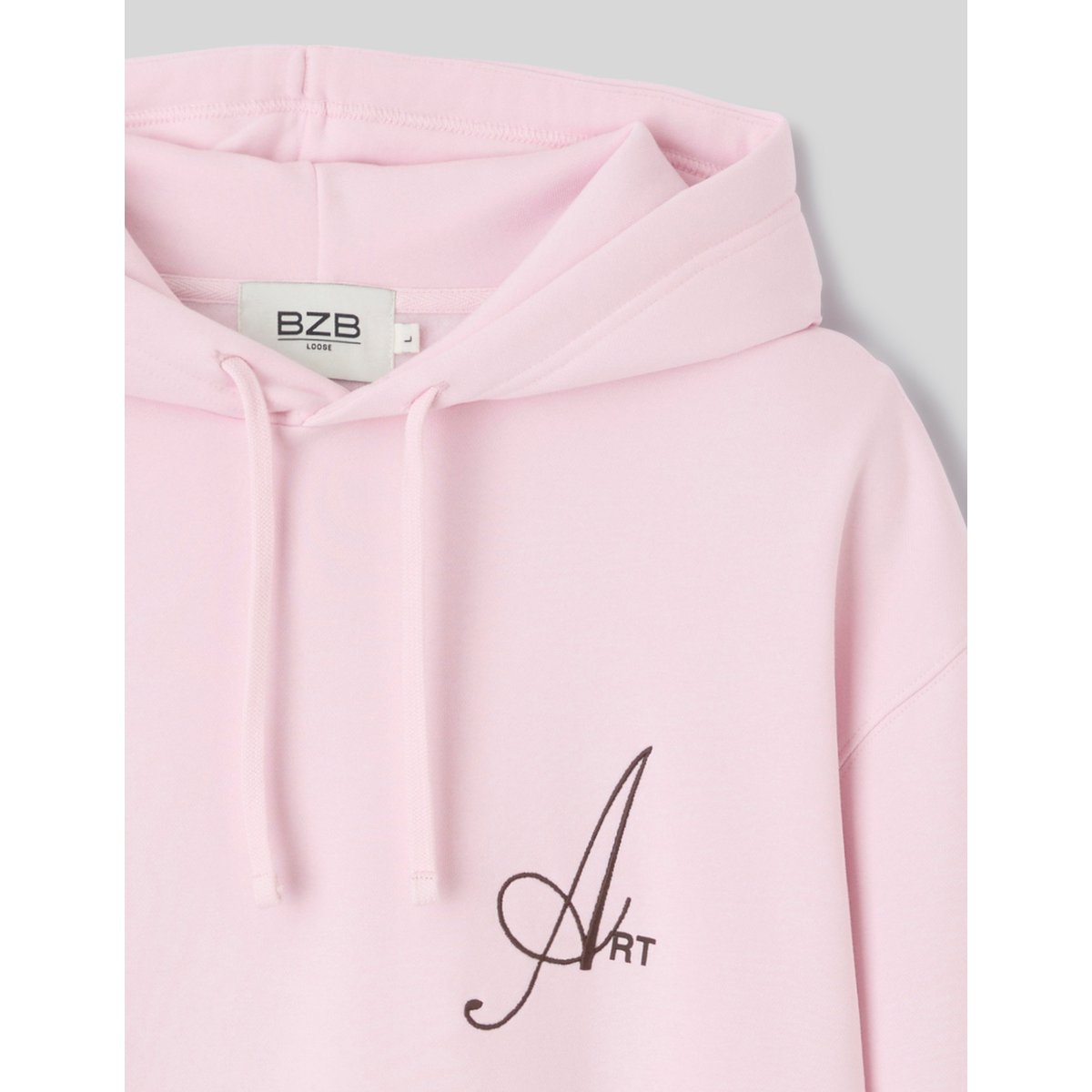 Sweat imprimé et brodé rose pâle, BZB