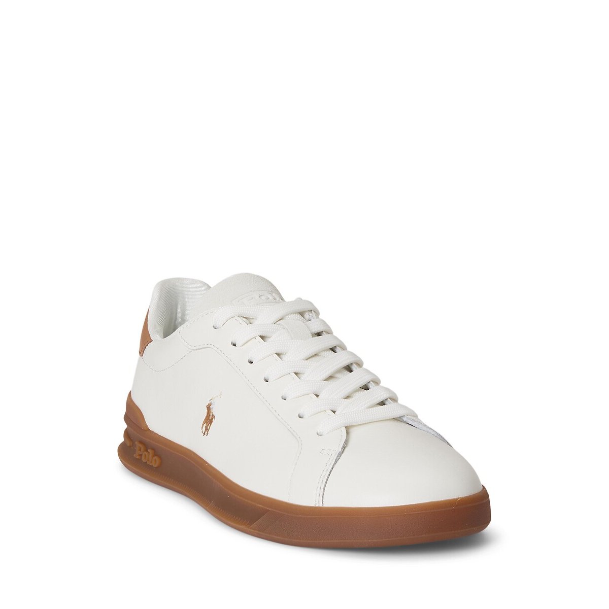 Heritage Court Leather Trainers white/camel, POLO RALPH LAUREN