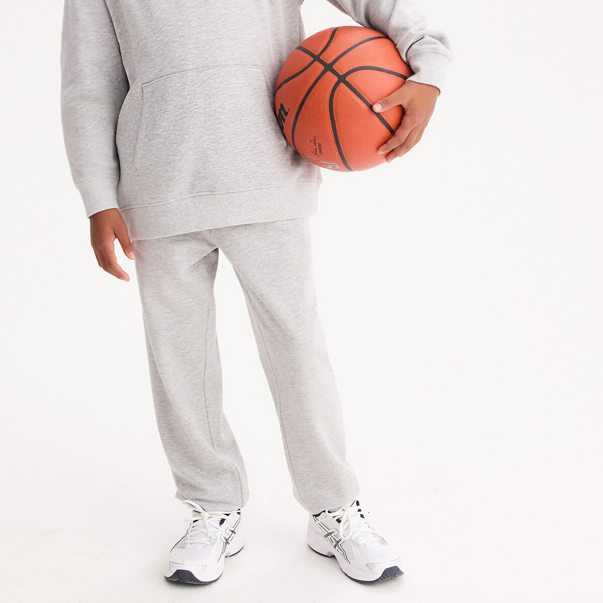 Jogging oversize in felpa grigio chiné , LA REDOUTE COLLECTIONS