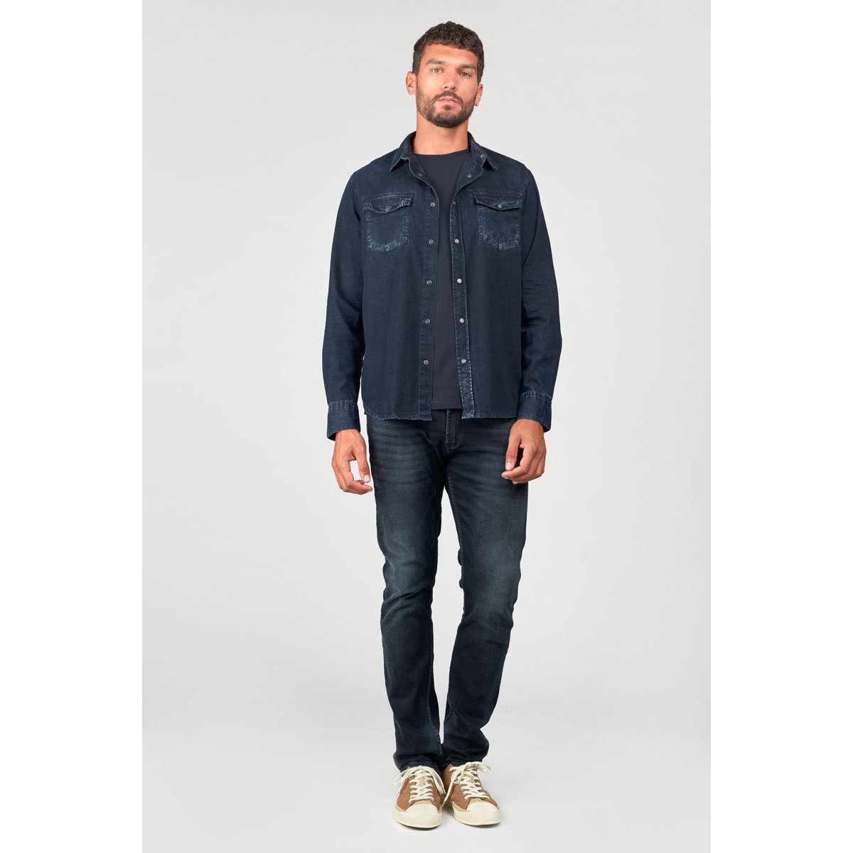 Chemise en jeans PEDRO blue / black, LE TEMPS DES CERISES