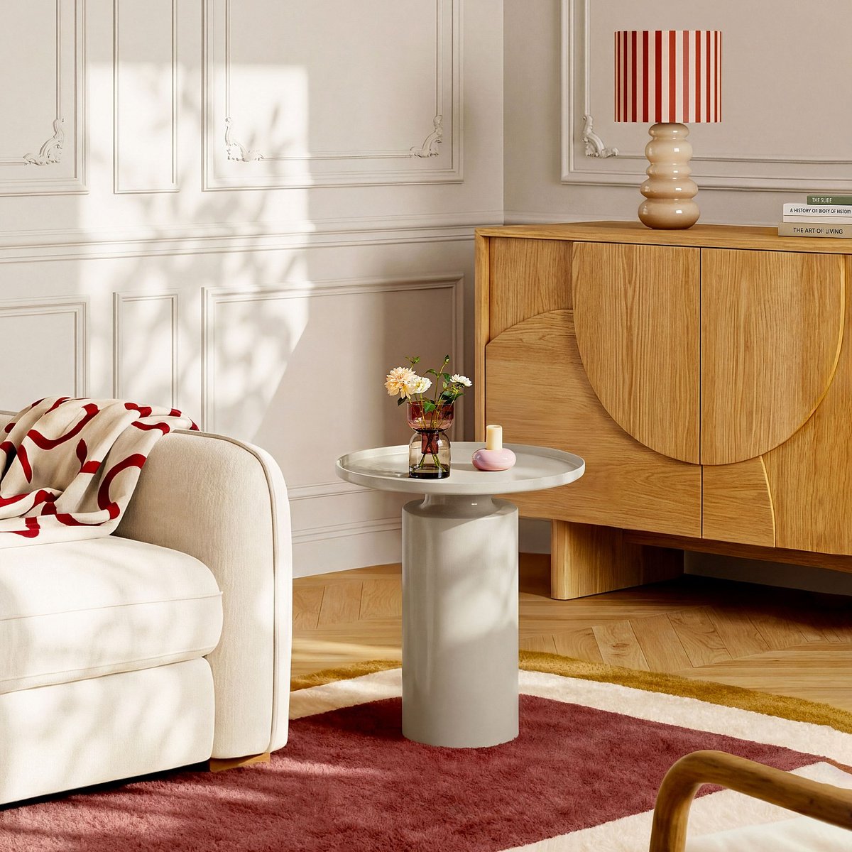 Table d'appoint en métal ELYNE gris, HABITAT