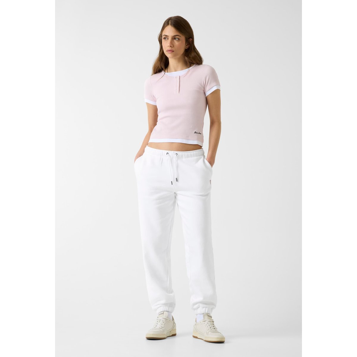 Jogging Mini Label Femme blanc, GUESS JEANS
