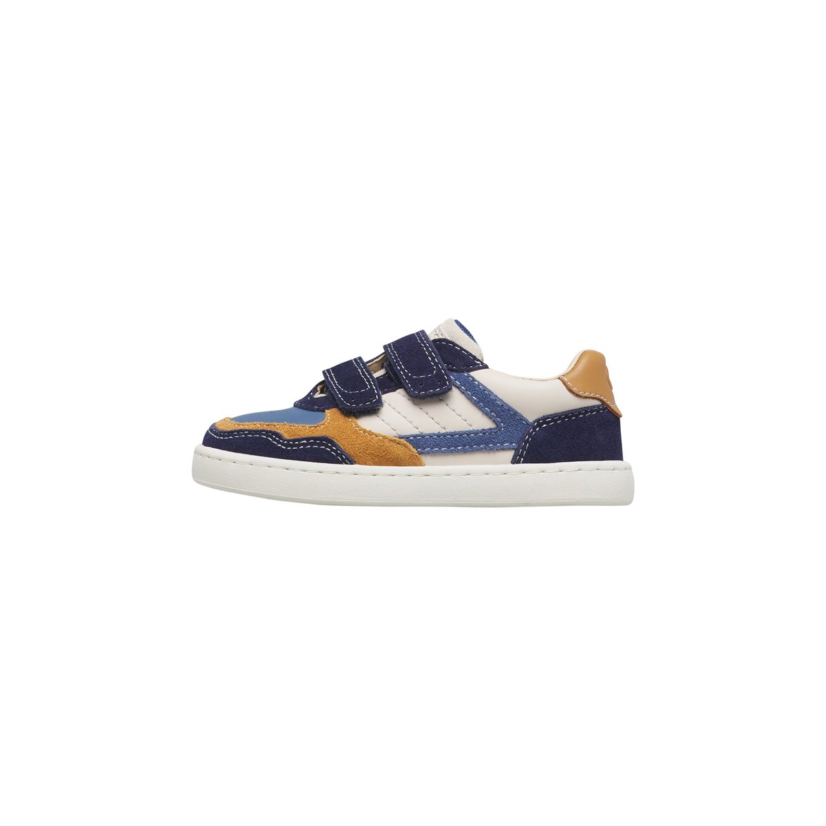 Baskets en cuir et suède BAREFOOT BIMKO VL. marine-blanc crème, NATURINO