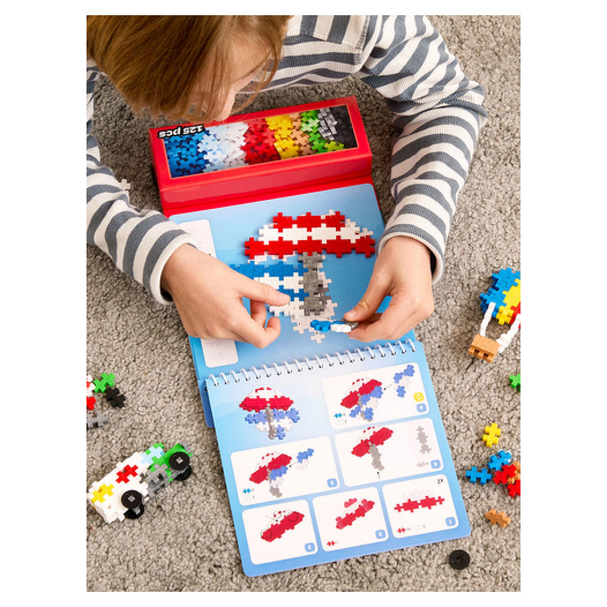 Plus-Plus Puzzle au numero - Transports - Kontiki couleur unique, PLUSPLUS