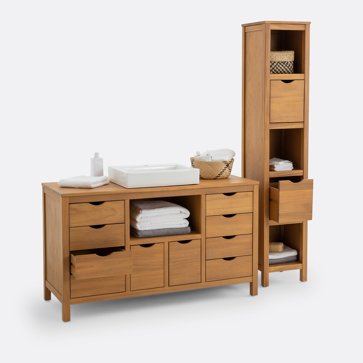 Meuble sous vasque, Sedna acacia, LA REDOUTE INTERIEURS