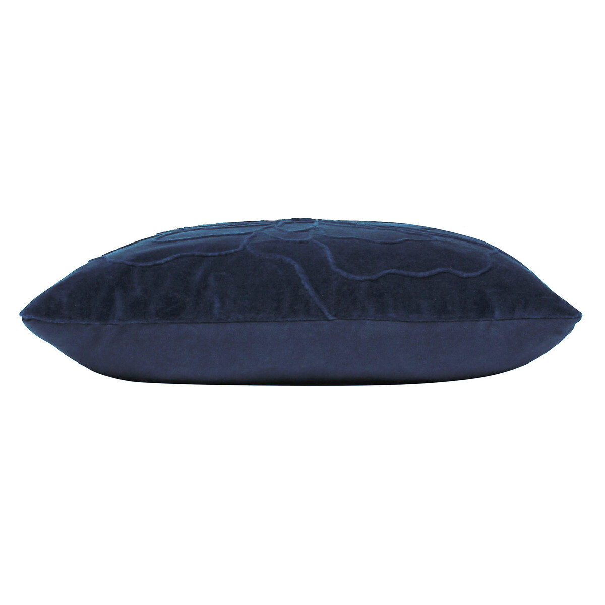 Angeles Floral Cotton Velvet Filled Cushion 45x45cm navy, FURN.