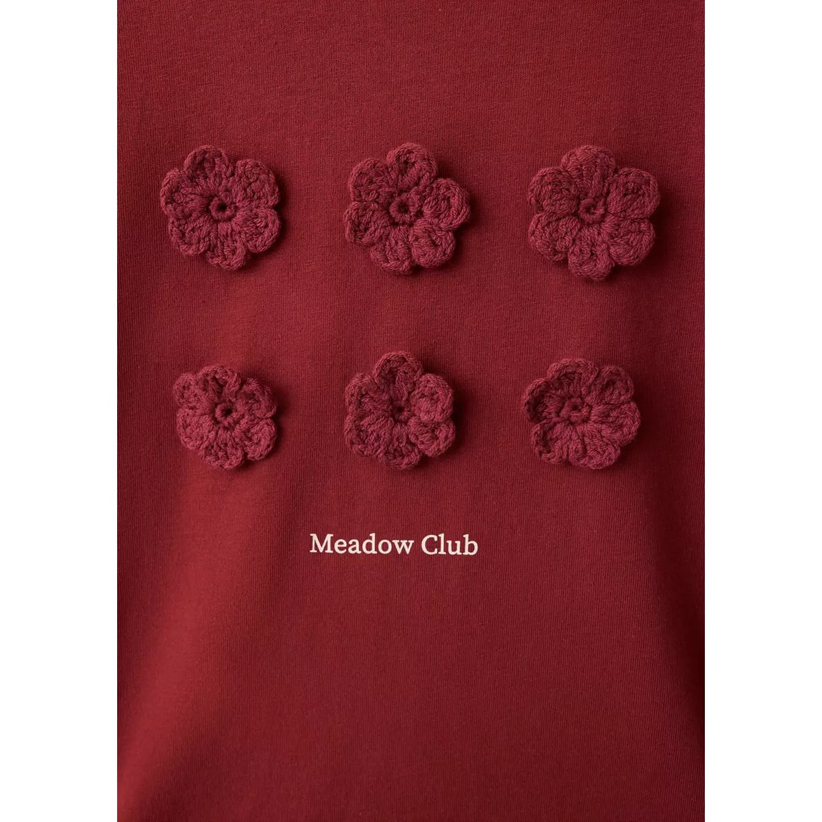 T-shirt coton fleurs en crochet rouge, MANGO KIDS