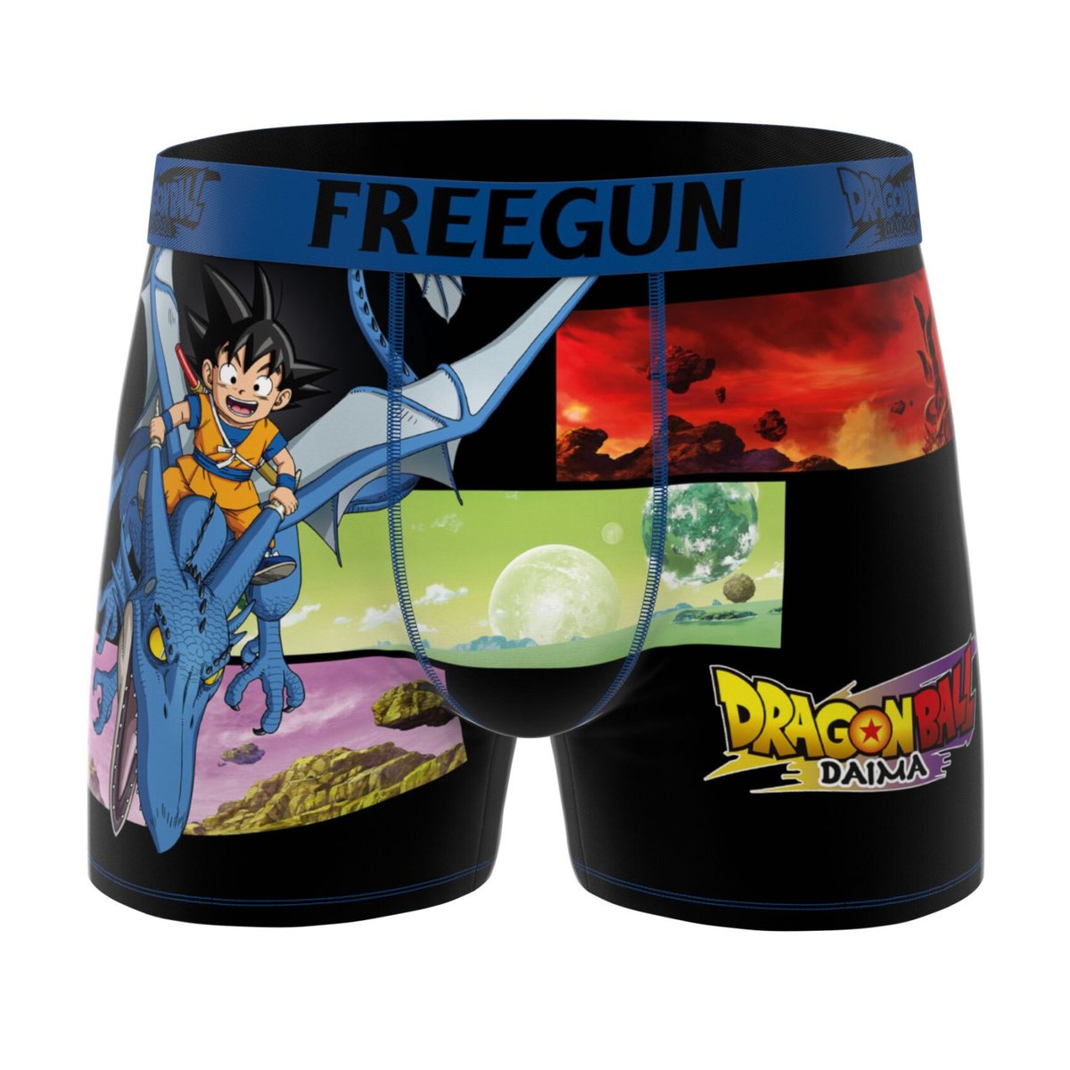 Lot De 3 Boxers Dragon Ball Daima orange/bleu/noir/vert/jaune, FREEGUN